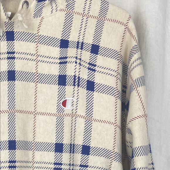 Champion Hoodie Plaid Urban Outfitters 